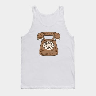 Line art of a Wooden telephone Tank Top